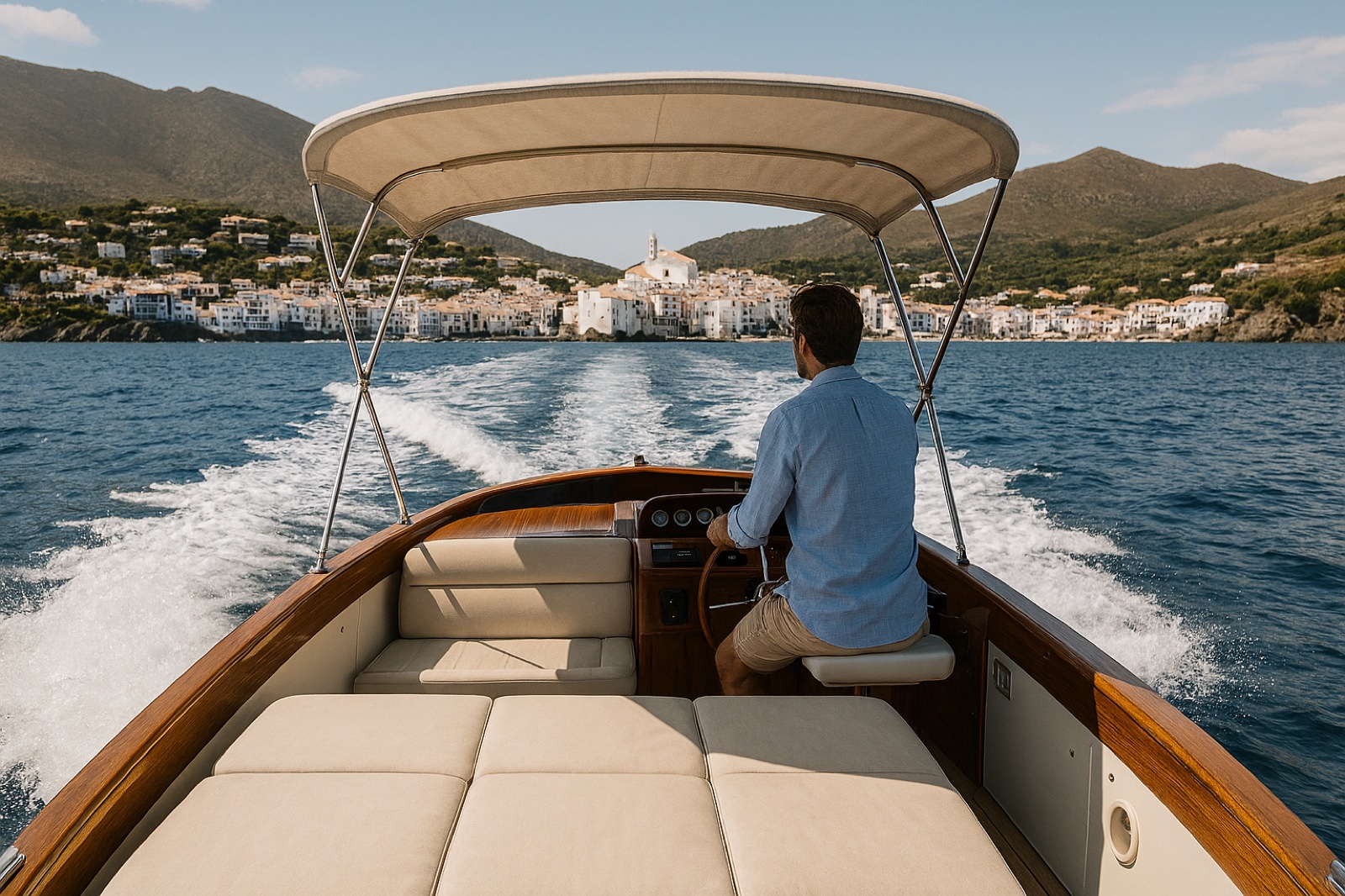 Voilier privé en croisière vers Cadaqués au coucher du soleil sur la Côte Vermeille