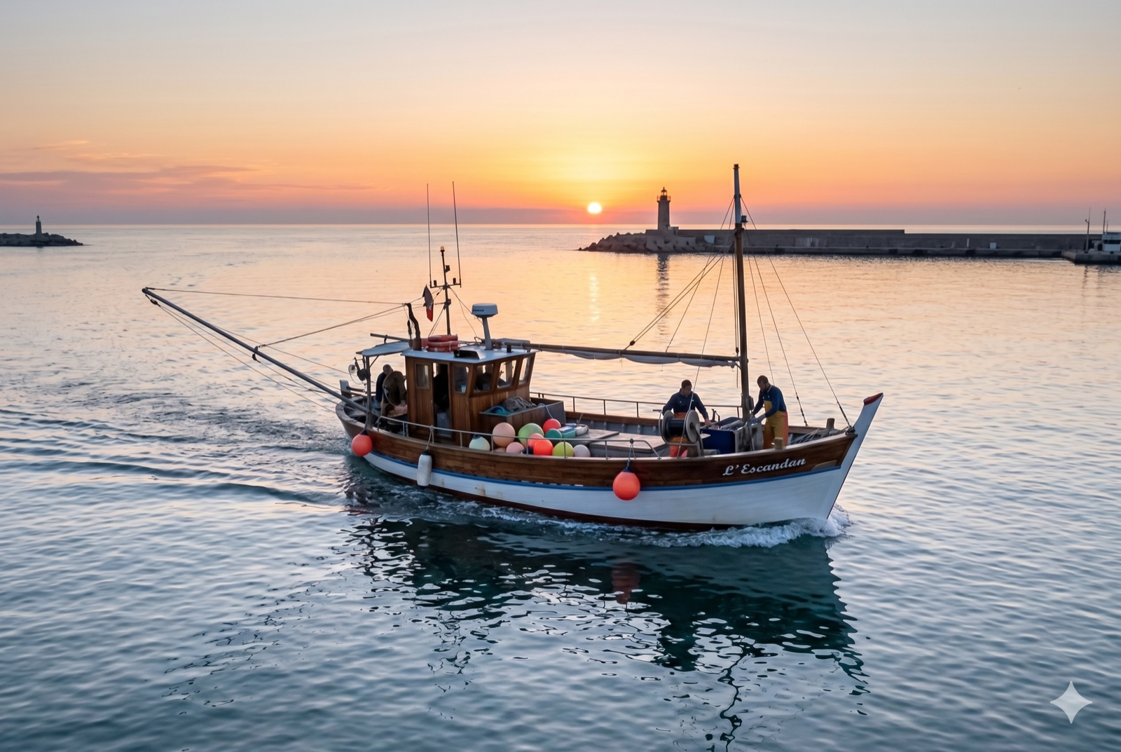 Barques catalanes au port de Collioure-Canet — sortie en mer à bord d'un palangrier